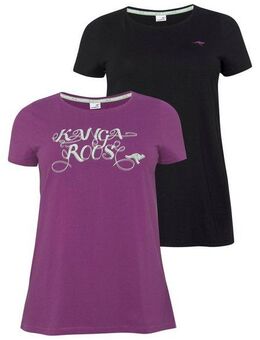 KangaROOS Longshirt (Packung, 2-tlg., 2er-Pack) Kurzarm, figurumschmeichelnde Passform