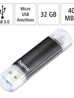 Hama Laeta Twin, USB 3.0 USB-Stick (USB 3.0, Lesegeschwindigkeit 40 MB/s)