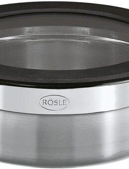RÖSLE Frischhaltedose, Edelstahl 18/10, Glas, Silikon, (1-tlg), zur Aufbewahrung von Lebensmitteln, spülmaschinengeeignet