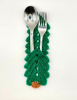 Besteckhalter aus OEKO-TEX® Acrylgarn – gehäkelt (4er-Set) - Burgau