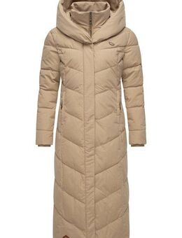 Ragwear Steppmantel Natalka Extralong Gesteppter Damen Mantel mit Kapuze