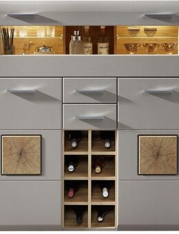 Innostyle Barschrank FUN PLUS II 2 Holztüren, 19 Fächer, 1 Klappe, Softclose, ABS Kantenschutz