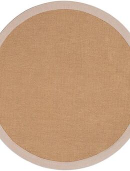carpetfine Sisalteppich Sisal, rund, Höhe: 5 mm, mit farbiger Bordüre, Anti-Rutsch Rückseite