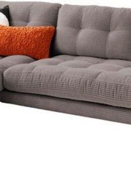 Trends by HG Ecksofa Landau L-Form, in Cord-Stoff mit Metallfuß