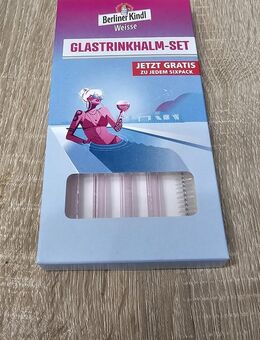 NEU - Berliner Kindl Weisse - Glastrinkhalm Set - 4 Strohhalme - Berlin Reinickendorf