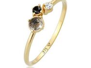 Elli DIAMONDS Diamantring Diamant (0.03 ct) Topas Turmalin 375er Gelbgold
