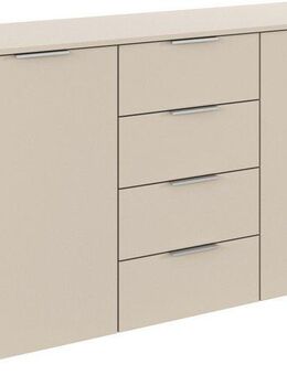 rauch Kombikommode Sideboard Schubladenkommode AGORDO mit Dekor- oder Hochglanzfront (in zwei Griff-Farben, Breite 120 cm inkl. Soft-Close-Funktion), vier große Schubladen, mit insgesamt 4 Einlegeböden MADE IN GERMANY