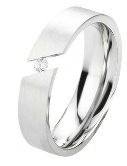 Damenring Edelstahl DE034 mit Zirkonia - Aholming