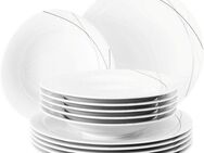 Seltmann Weiden Tafelservice Teller Set, Geschirr-Set Trio Highline (12-tlg), 6 Personen, Porzellan, Teller-Set, Suppenteller, Made in Germany, 12 Teile, für 6 Personen