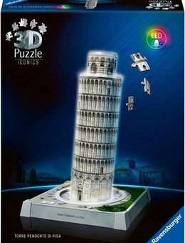 Ravensburger 3D-Puzzle Iconics: Schiefer Turm von Pisa - mit Licht, 216 Puzzleteile, Made in Europe