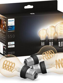 Philips Hue LED-Filament White Ambiance Dreierpack Filament 550lm, E27, 3 St., Farbwechsler