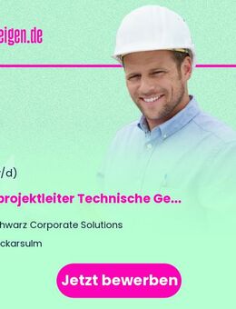 Bauprojektleiter Technische Gebäudeausrüstung (TGA) für KI- Rechenzentrumprojekte (m/w/d); HN oder B - Neckarsulm