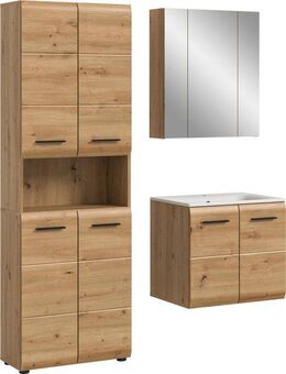 INOSIGN Badezimmer-Set, (Set, 4-St), Florenz, Badkombination 4-tlg.,Artisan Oak NB, inkl. Waschbecken
