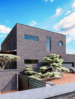 Sichtbeton-Statement: Luxus Bauhaus-Villa mit Edelhölzern, private Spa und Panoramafenstern - Barsinghausen