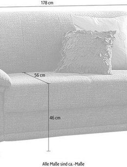 TRENDMANUFAKTUR 2-Sitzer Rondo, Breite 178 cm, breite Armlehnen, Füße chromfarben, Couch wahlweise mit Federkern und in verschiedenen Bezügen bestellbar