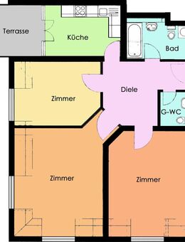 3-Raum-Wohnung im 2 OG mit Balkon - - Schipkau