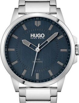 HUGO Quarzuhr #FIRST 1530186, Armbanduhr, Herrenuhr, Mineralglas, Edelstahlarmband