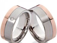 Edelstahlringe B146 mit Diamant und Gravur - Aholming