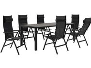 KONIFERA Garten-Essgruppe »Melbourne«, (Set, 7-tlg., 7-tlg. Tischgruppe), mit ausziehbarem Tisch 163 - 213cm und verstellbaren Stühlen