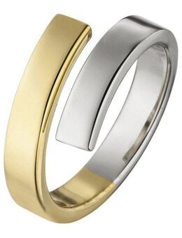 JOBO Silberring, offen 925 Silber bicolor vergoldet