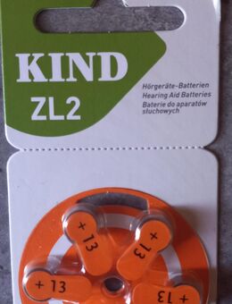 Hörgerätebatterien, Kind zl2, germany, 6Stück, neu - Erfurt