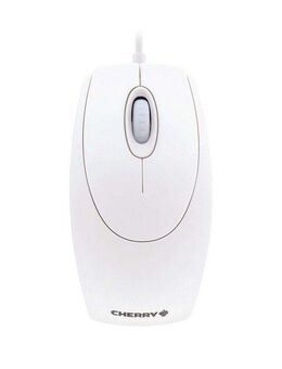 Cherry WHEELMOUSE OPTICAL Kabelgebundene Maus, Weiß Grau, PS2/USB Maus