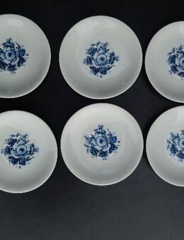 6 Teller 12 cm blaue Rose Porzellan-Manufaktur Händel Vintage zus. 3,- - Flensburg