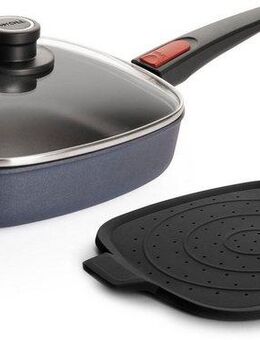 WOLL MADE IN GERMANY Bratpfanne Diamond Lite, Aluminium (Set, 3-tlg), Induktion, inkl. Spritzschutz, abnehmbarer Stiel, Made in Germany