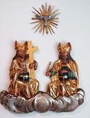 Trinität Wand-Skulptur antik Kapelle Kirche Altar Jesus Christus Heilig Kloster Kreuz in 90459