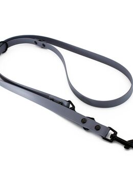 Heim Verstellbare Führleine BioThane, grau - 200 cm lang, 19 mm breit