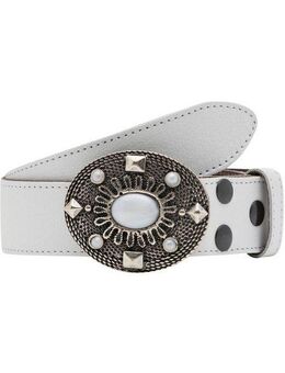RETTUNGSRING by showroom 019° Ledergürtel mit austauschbarer Schließe »Welle Oval Mit Strass Weiß«´´