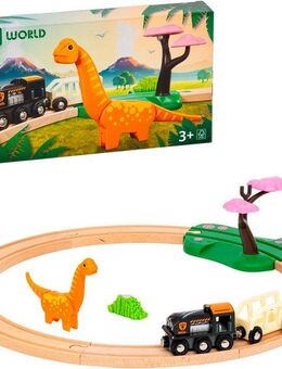 BRIO® Spielzeug-Eisenbahn BRIO® WORLD, Dinosaurier Bahn Set, (Set, 12-tlg), FSC® - schützt Wald