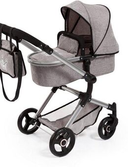 Bayer Kombi-Puppenwagen Vario, Grau, inkl. Wickeltasche