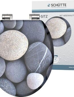 Schütte WC-Sitz GREY STONES, mit Absenkautomatik und Holzkern, MDF