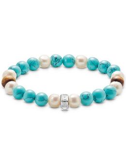 THOMAS SABO Armband Charm Club: Bead-Armband, X0293-014-7-L17, X0293-951-7-L17, mit Türkis-Imitat, oder Jaspis und Tigerauge - mit Süßwasserzuchtperle