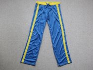 Workout Fitness Sweatpants Hose blau gelb Streifen XL - Niddatal