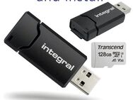 USB 3.1 Typ A, Speicherkartenleser integral MicroSD Laufwerk, Transcend MicroSDXC 128GB, mit einer Datenübertragung von bis zu 90MB/s - Fürth