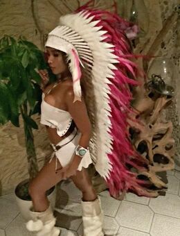 Indianer Kopfschmuck-Coiffe Indienne-Indian Headdress, Little Big Horn, Indianer Federhaube - Wehr (Rheinland-Pfalz)