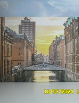 Kleines Bild Hamburger Speicherstadt 40 x 20cm Textiler Fotodruck - Hamburg Hamburg-Nord