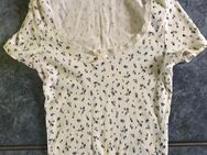 MilleFleur Romantik TShirt Spitze geblümt Shirt Blumen XS 34 gerippt Rippenshirt - Hoppegarten