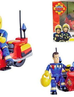 SIMBA Spielzeug-Motorrad Feuerwehrmann Sam Feuerwehr Motorrad, mit beweglicher Figur