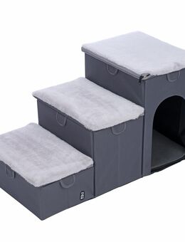 TIAKI Faltbare Haustiertreppe, 3 Stufen - L 76 x B 39 x H 41 cm