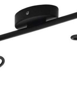 EGLO LED Deckenspots SERAS 2 Deckenleuchte, Wohnzimmerlampe, Spot, schwarz, Metall, GU10, LED wechselbar, Warmweiß, Küchenlampe, Deckenstrahler, 2 flammig, Industrial, modern, 37x6,5cm