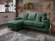 Sofa Couch Wohnlandschaft Moosgrün Schlaffunktion Breitcord - Delmenhorst