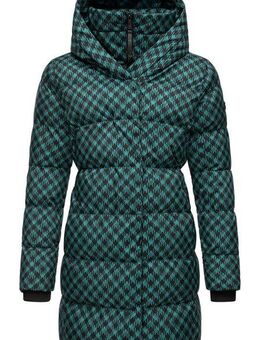 Ragwear Steppmantel Niara Print wasserdichter Mantel mit angesagtem Hahnentritt Muster