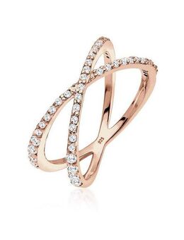 Elli Fingerring Silberring Kreuz mit Zirkonia 925 Silber