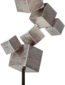 Casablanca by Gilde Dekoobjekt Skulptur Cubes, antik silber (1 St), Höhe 56 cm, aus Metall, Wohnzimmer