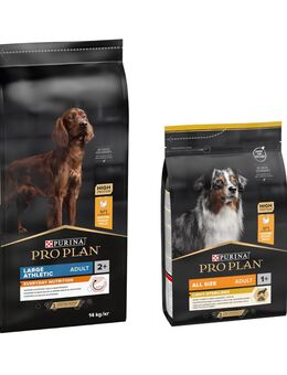 14 kg PURINA PRO PLAN Adult + 3 kg Extra-Packung gratis! - 14 kg Large Athletic Everyday Nutrition + 3 kg All Sizes Light/Sterilised