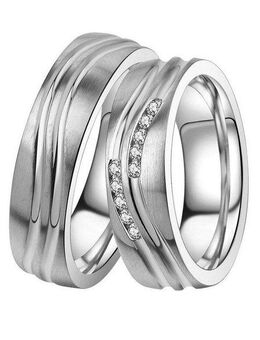 DOOSTI Trauring Schmuck Geschenk Edelstahl Trauring Ehering Partnerring LIEBE, Made in Germany, wahlweise mit oder ohne Zirkonia