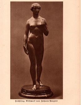 Kunstdruck , Frühling . , Bildwerk von Johann Pasztor , Skulptur , Blatt 25cm x 16,5cm , M7 - Görlitz